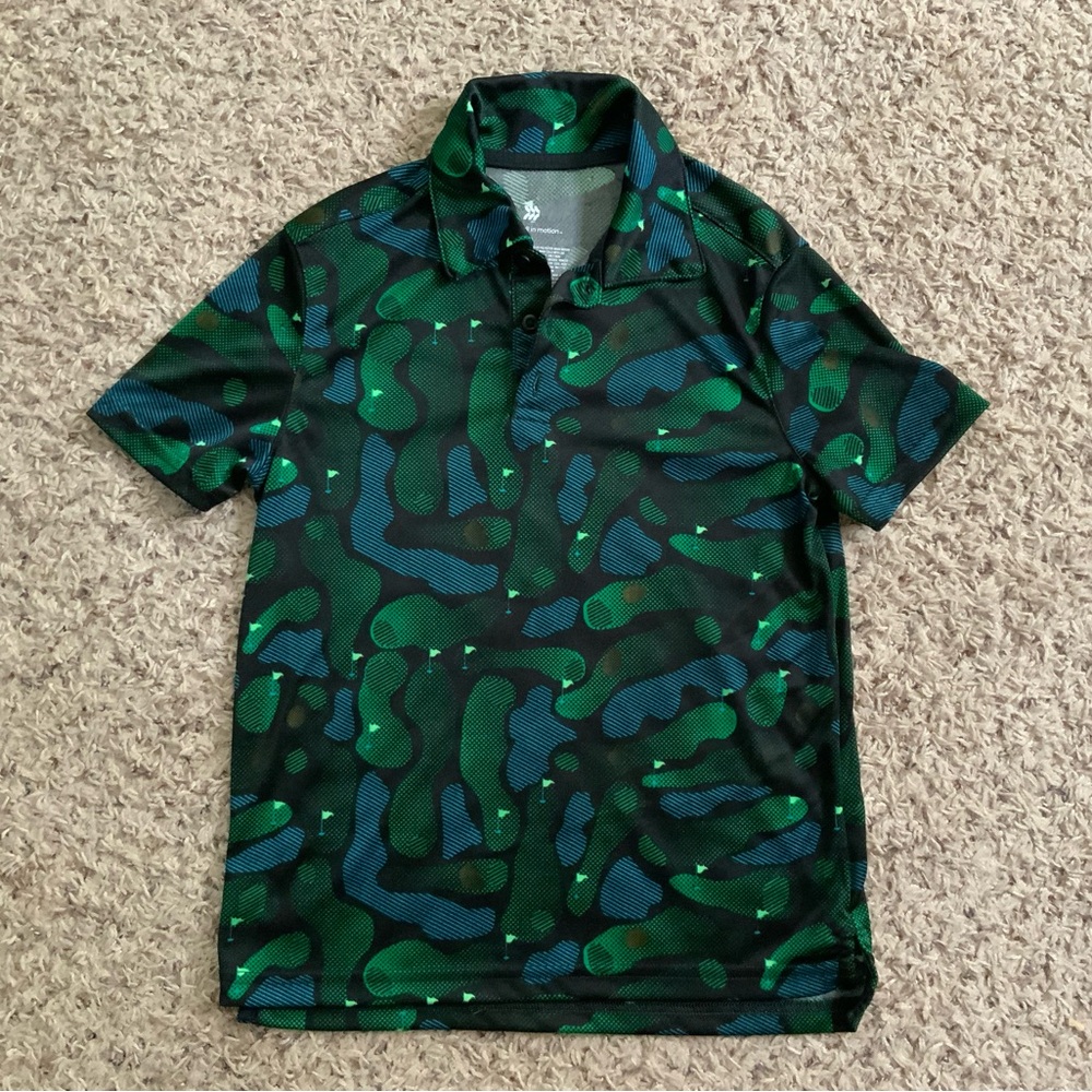 Boys All In Motion Golf Print Shirt